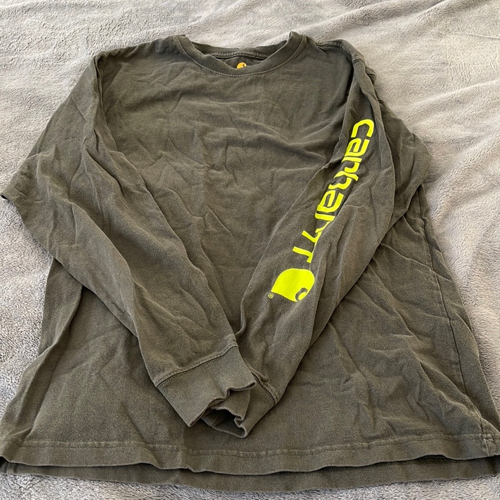 Men’s carhartt original fit long sleeve olive tee